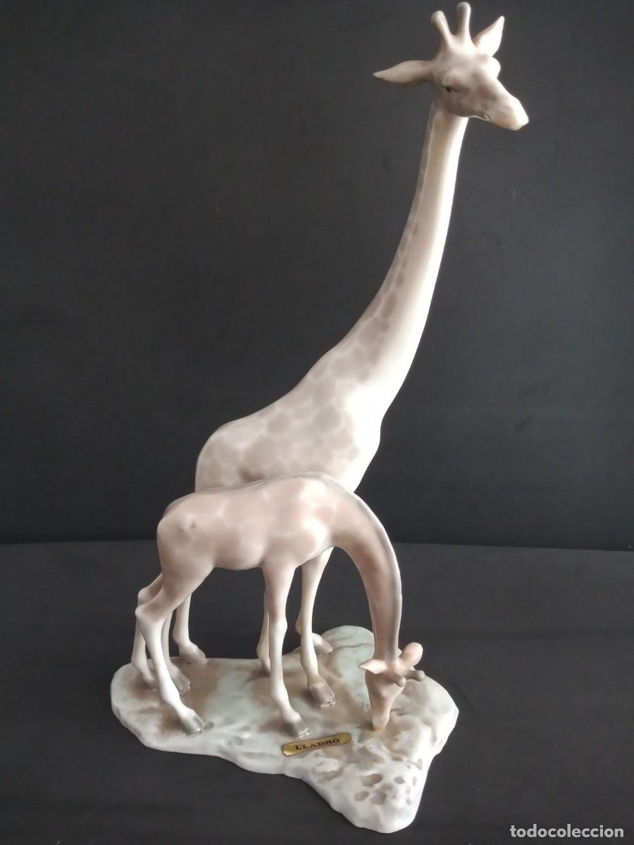 Antig&uuml;edades: LLADR&Oacute; GRUPO JIRAFAS PORCELANA 25CM
