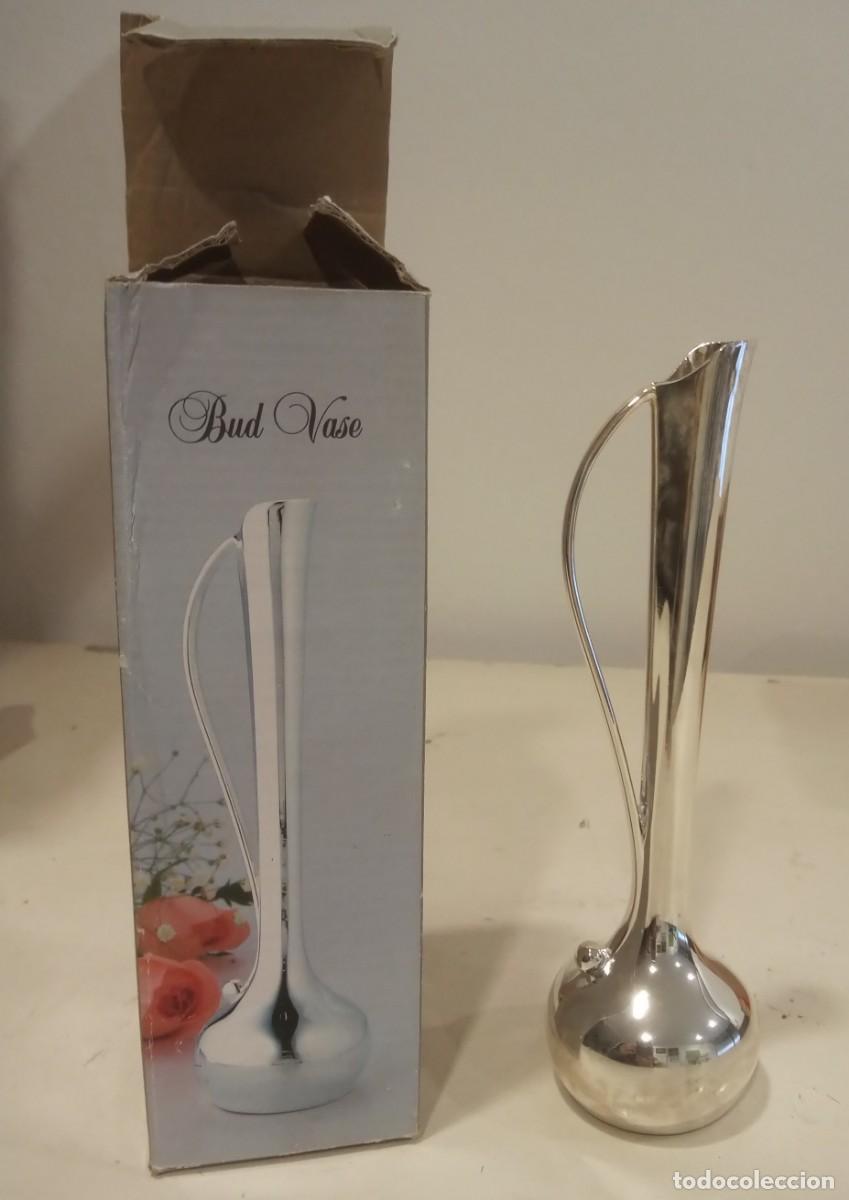 Antig&uuml;edades: FLORERO BA&Ntilde;ADO EN PLATA CON CAJA ORIGINAL