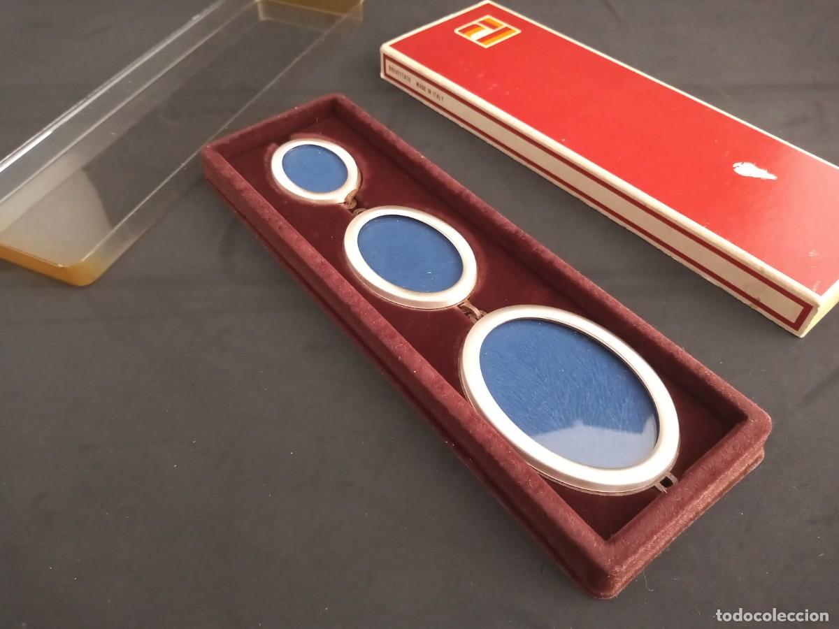 Antig&uuml;edades: PORTARRETRATOS TRIPLEX VINTAGE ITALIANO BREVETTATO CAJA