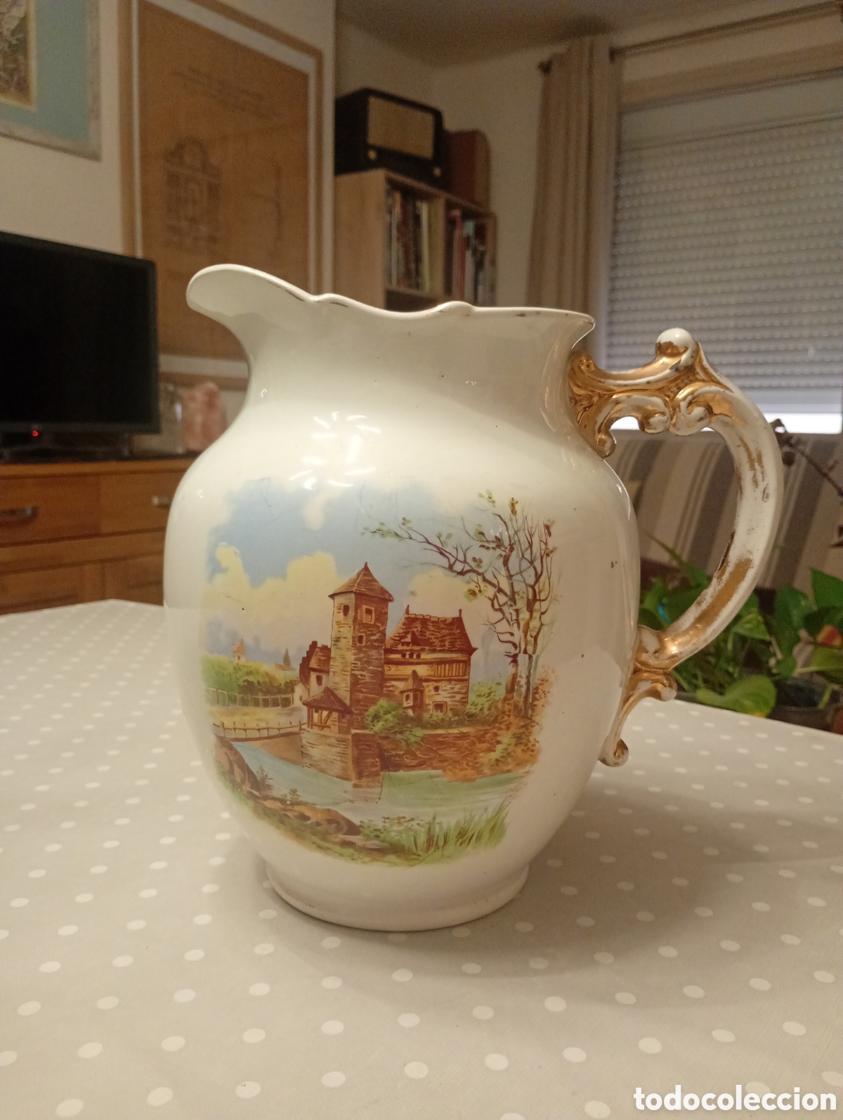 Antig&uuml;edades: Aguamanil o jarra Porcelana Pickman Cartuja sevilla