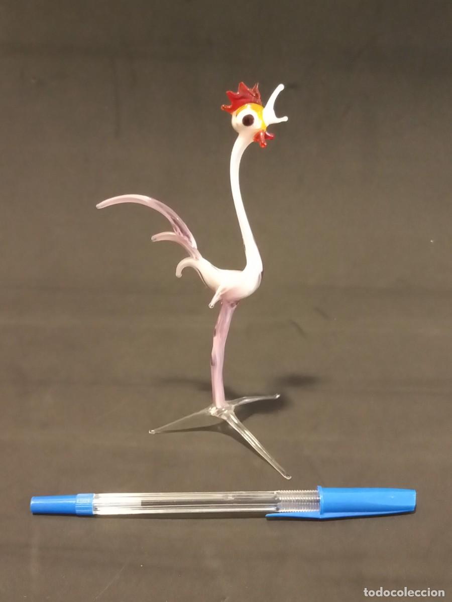 Antig&uuml;edades: MINIATURA GALLO FANTAS&Iacute;A VIDRIO SOPLADO COLECCI&Oacute;N