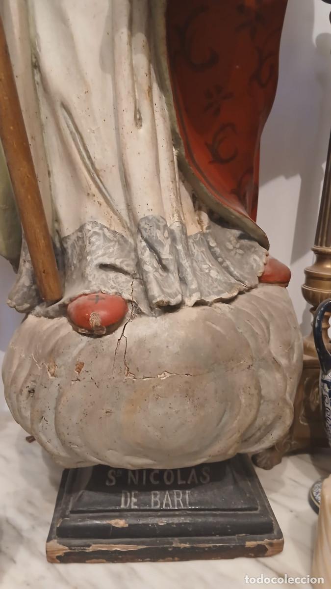 Antig&uuml;edades: Talla religiosa de San Nicol&aacute;s de Bari - Foto 4