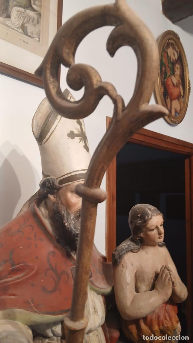 Antig&uuml;edades: Talla religiosa de San Nicol&aacute;s de Bari - Foto 5