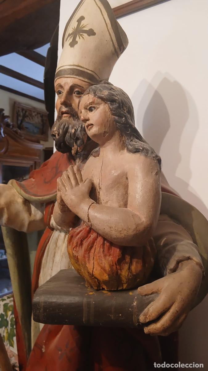 Antig&uuml;edades: Talla religiosa de San Nicol&aacute;s de Bari - Foto 7