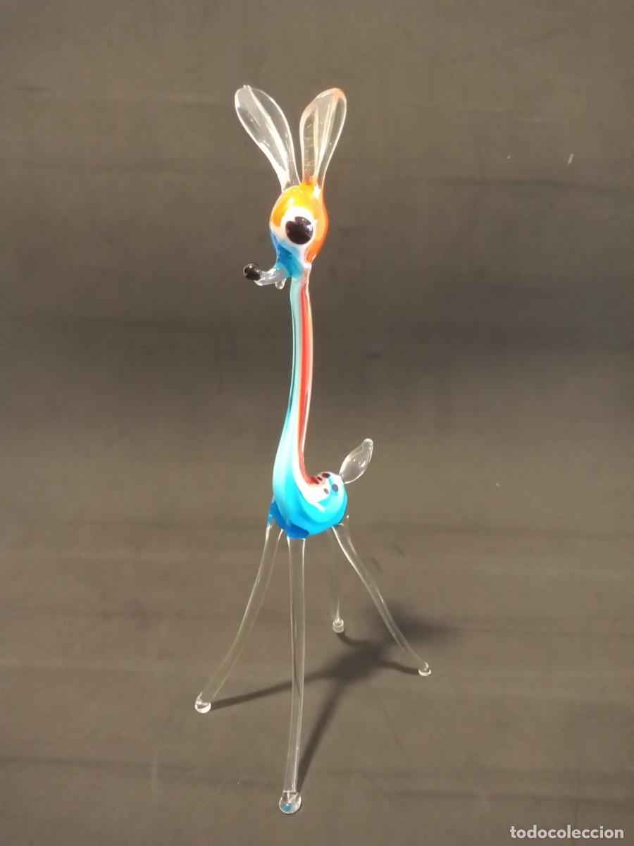 Antig&uuml;edades: FIGURA GIRAFA ARTE SARTESANAL VIDRIO 29.5 CM