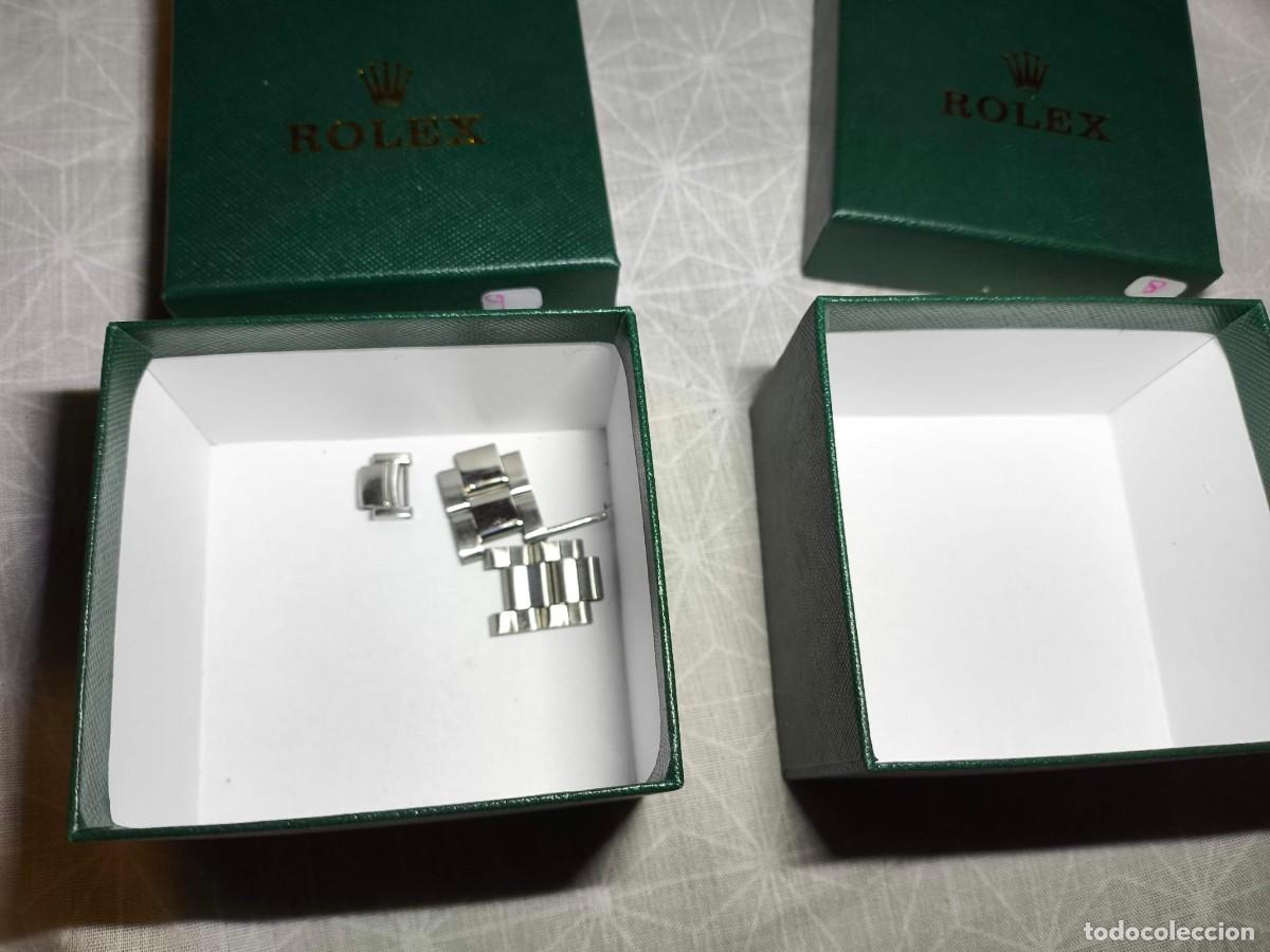 Antig&uuml;edades: Pack 2 Cajas Verdes Tipo Rolex + 5 Eslabones - Foto 2
