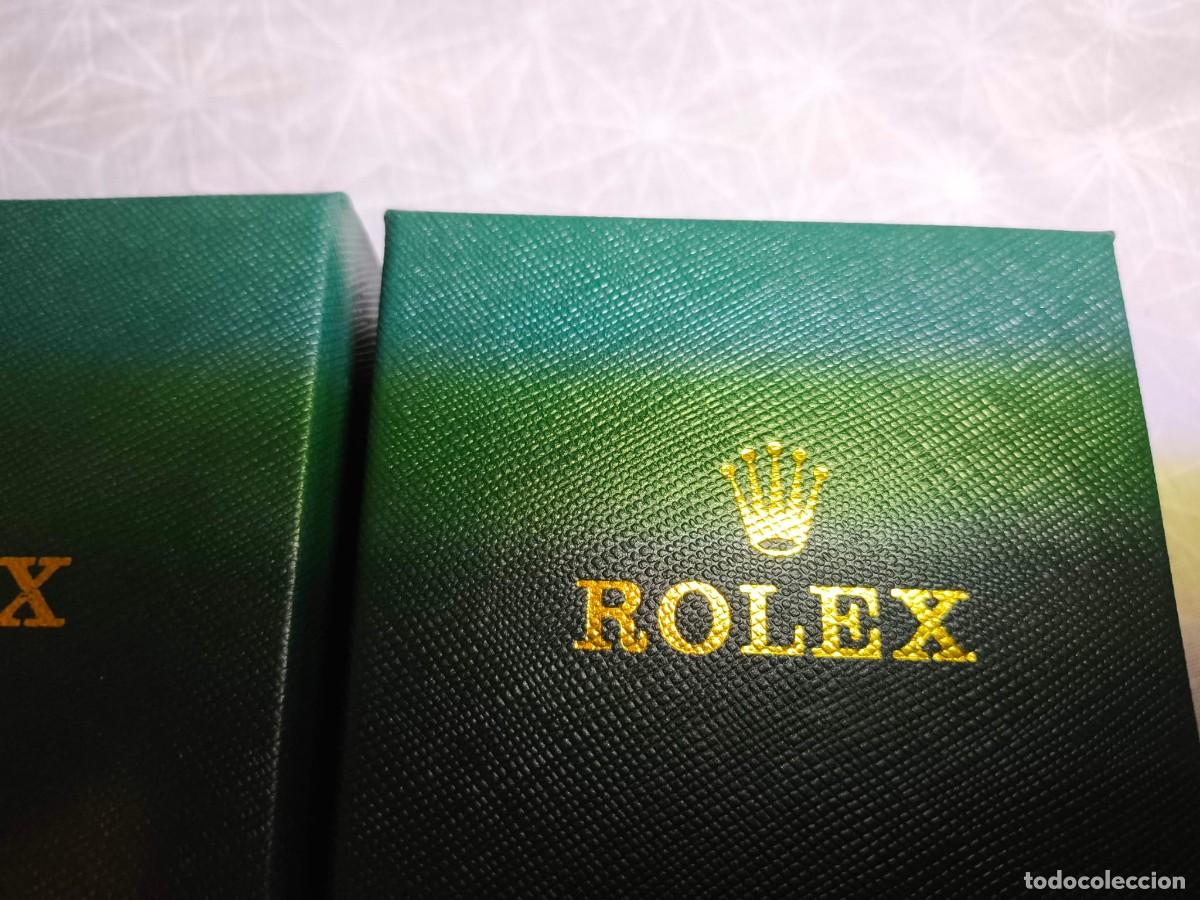 Antig&uuml;edades: Pack 2 Cajas Verdes Tipo Rolex + 5 Eslabones - Foto 3