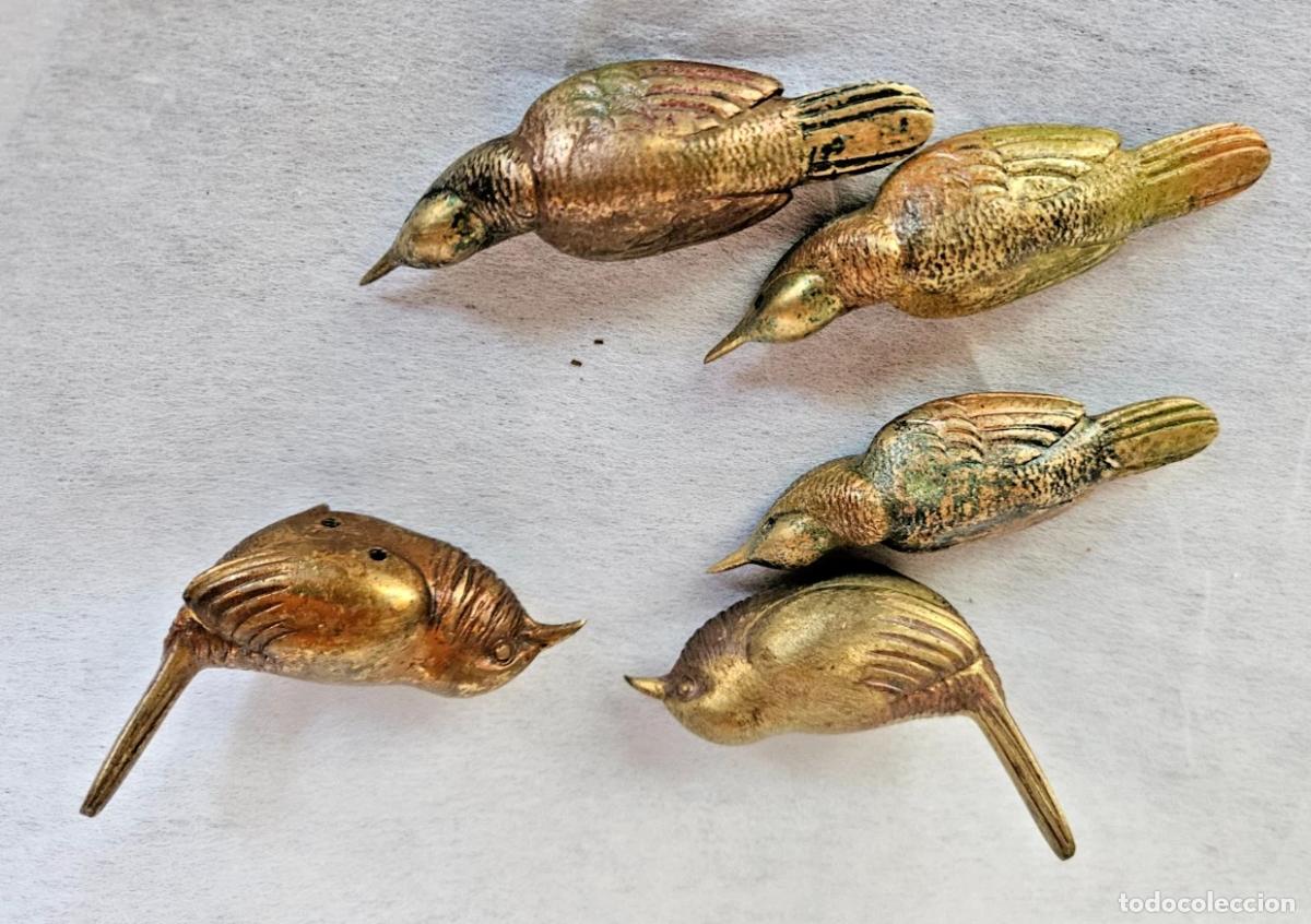 Antig&uuml;edades: SCULPTURE ANIMALIERE LOT DE 5 OISEAUX EN BRONZE