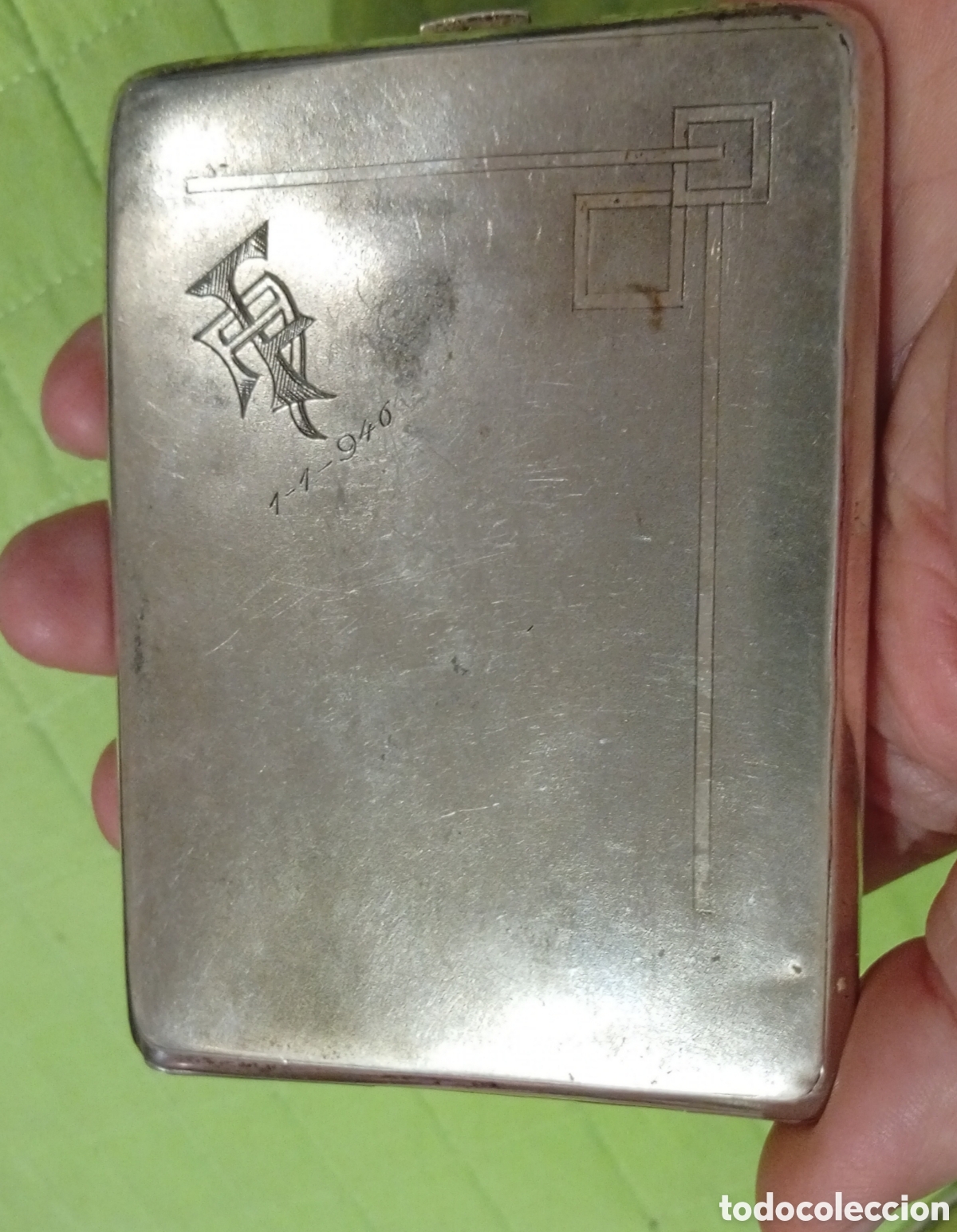 Antig&uuml;edades: Antigua vieja pitillera cigarera de colecci&oacute;n de plata