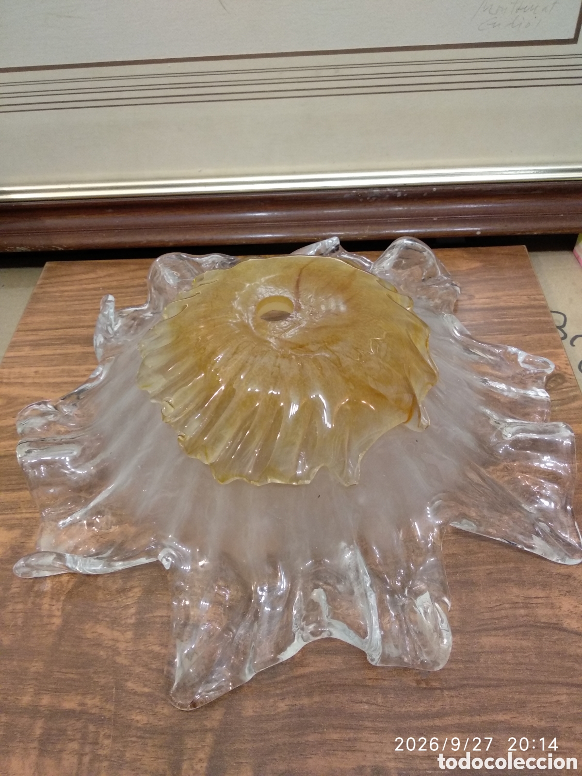 Antig&uuml;edades: Tulipa de cristal para lampara inspirado en el estilo de murano