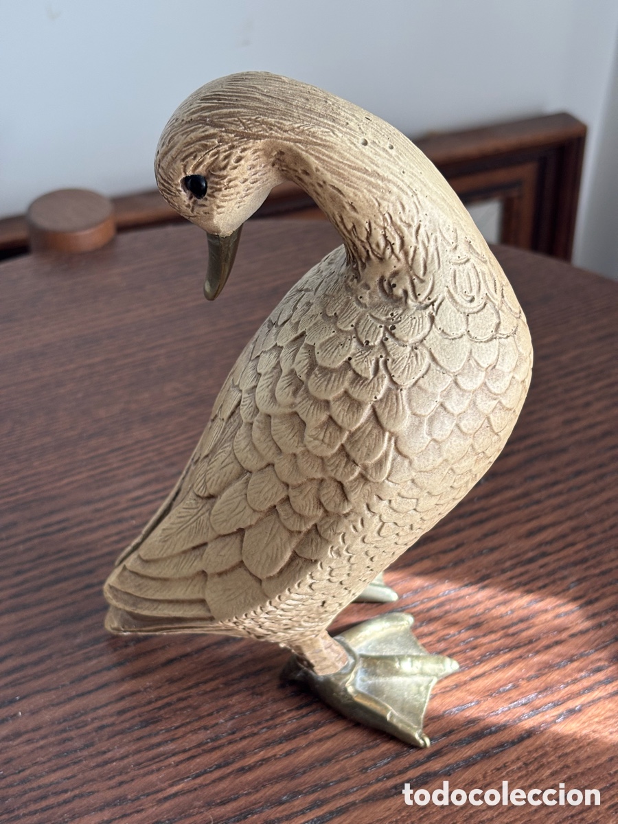 Antig&uuml;edades: Figura pato resina y bronce Malevolti