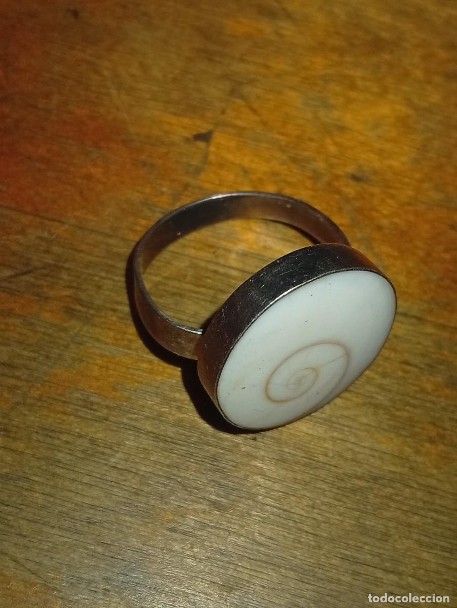 Antig&uuml;edades: BONITO ANILLO PLATA 925 MARCADA OPERCULO ENGARZADO COLECCION VINTAGE
