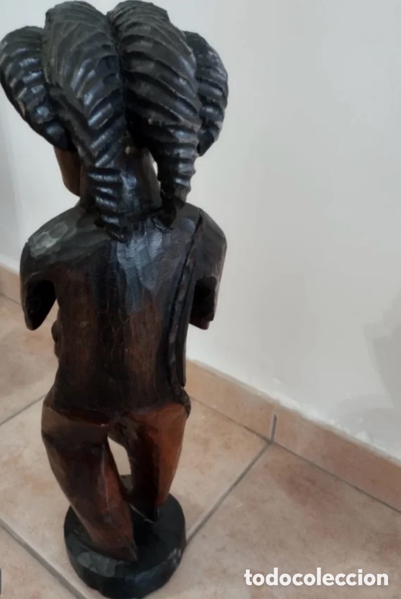 Antig&uuml;edades: Hombre de madera tallada - Foto 2