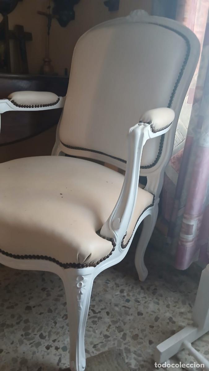 Antig&uuml;edades: Sill&oacute;n de cuero blanco - Foto 1