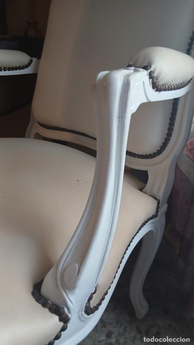 Antig&uuml;edades: Sill&oacute;n de cuero blanco - Foto 3