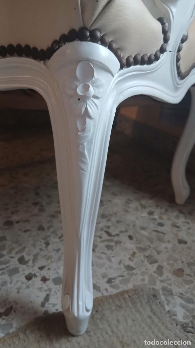 Antig&uuml;edades: Sill&oacute;n de cuero blanco - Foto 4