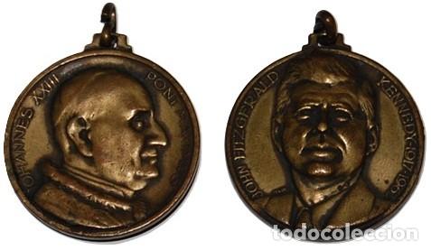 Antig&uuml;edades: INTERESANTE MEDALLA DEL PAPA JUAN XXIII Y JOHN F. KENNEDY 1963