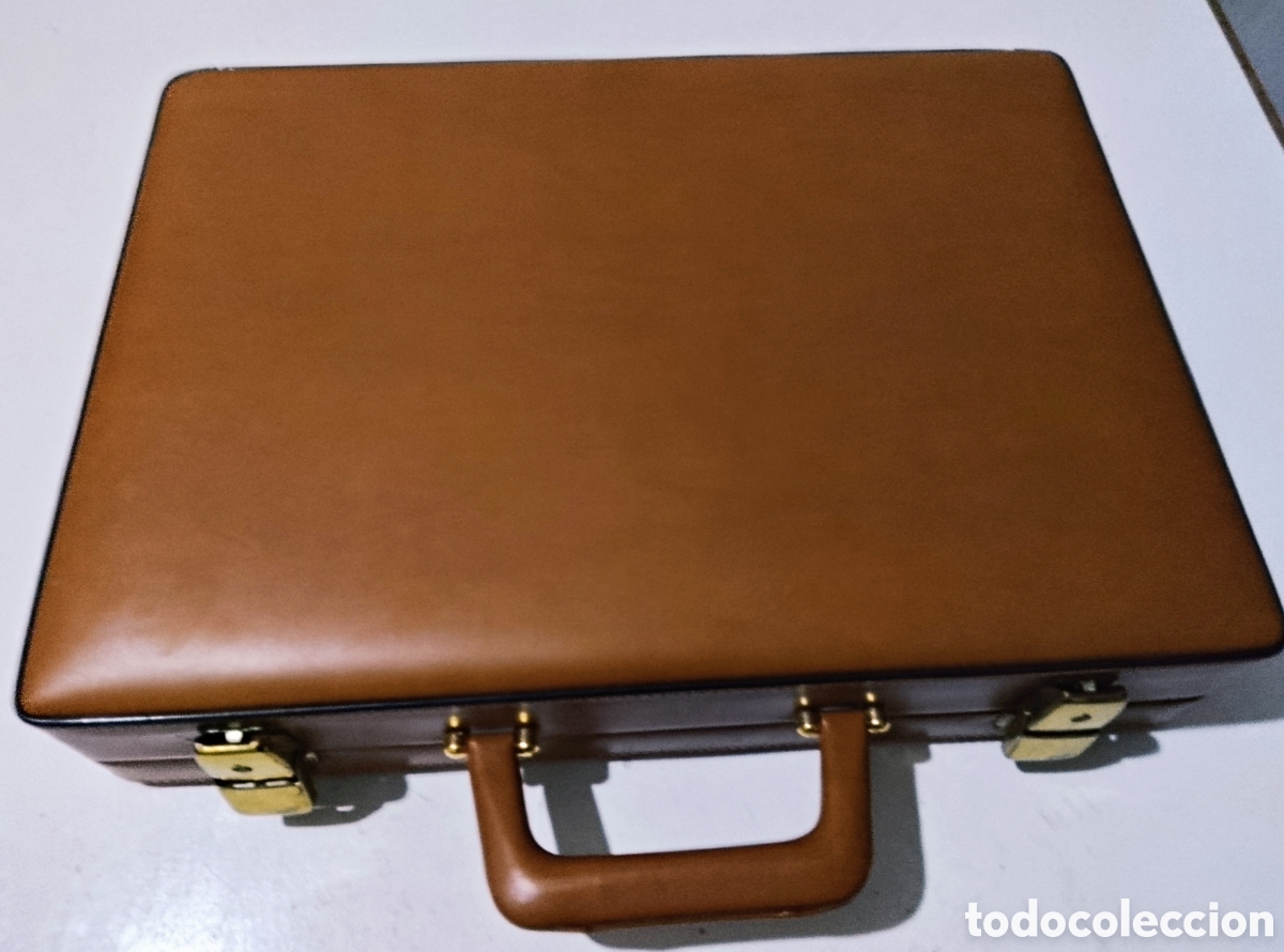 Antig&uuml;edades: Antiguo Malet&iacute;n Ejecutivo Briqs Ubrique A&ntilde;os 80 Cuero Caja Original - Foto 2