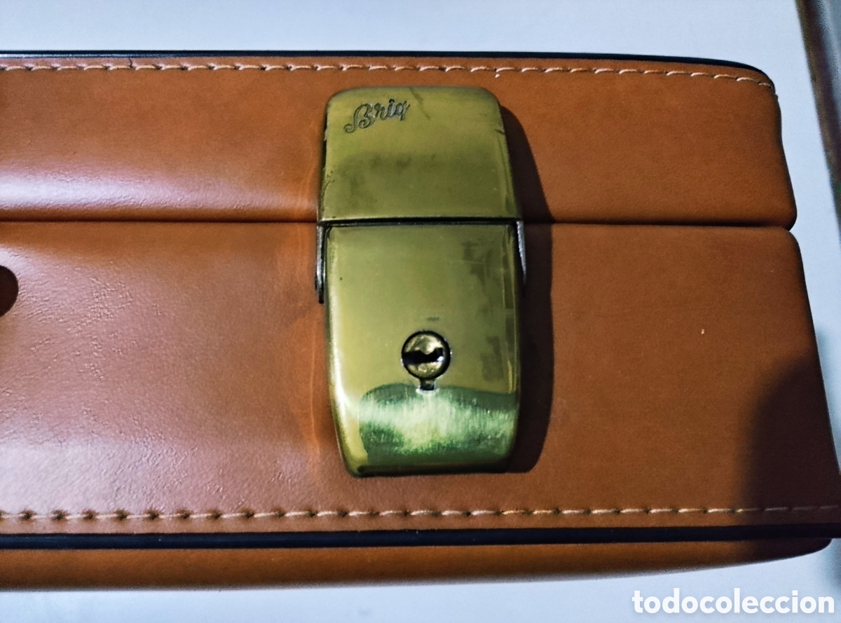 Antig&uuml;edades: Antiguo Malet&iacute;n Ejecutivo Briqs Ubrique A&ntilde;os 80 Cuero Caja Original - Foto 3