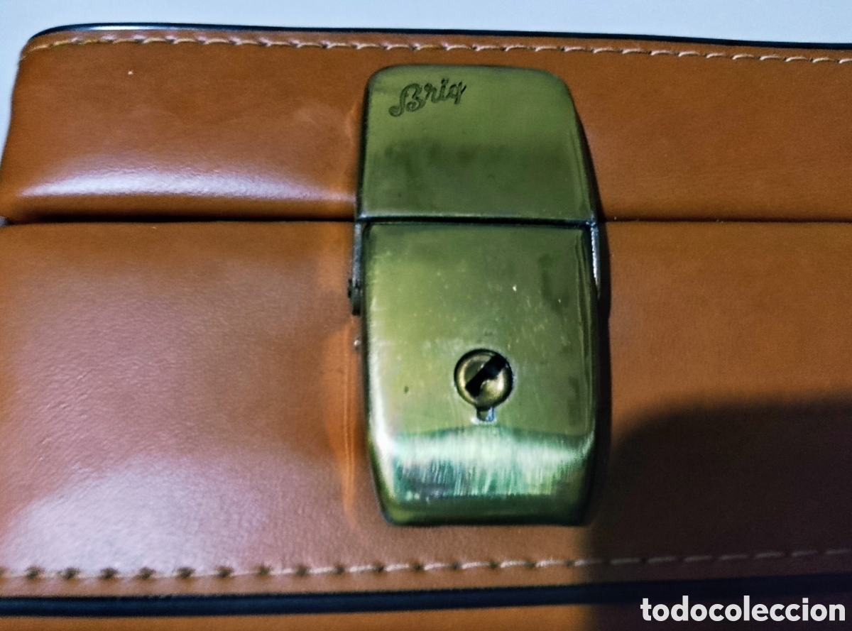 Antig&uuml;edades: Antiguo Malet&iacute;n Ejecutivo Briqs Ubrique A&ntilde;os 80 Cuero Caja Original - Foto 4