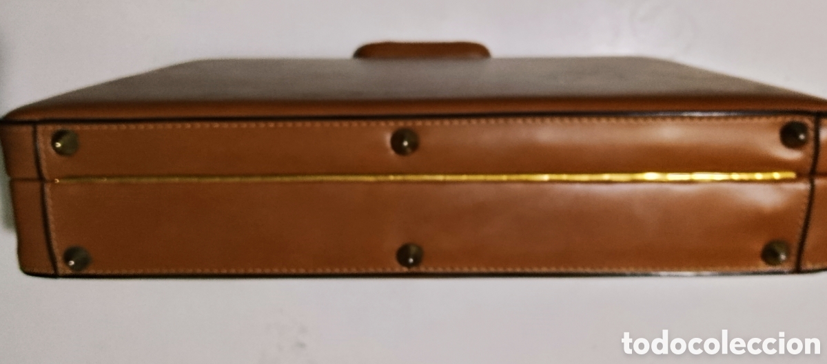 Antig&uuml;edades: Antiguo Malet&iacute;n Ejecutivo Briqs Ubrique A&ntilde;os 80 Cuero Caja Original - Foto 6