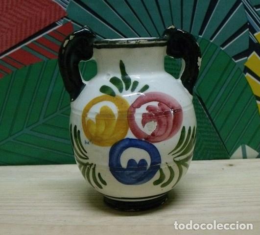 Antiguidades: Jarr&oacute;n Florero Cer&aacute;mica Pintado a Mano 12cm