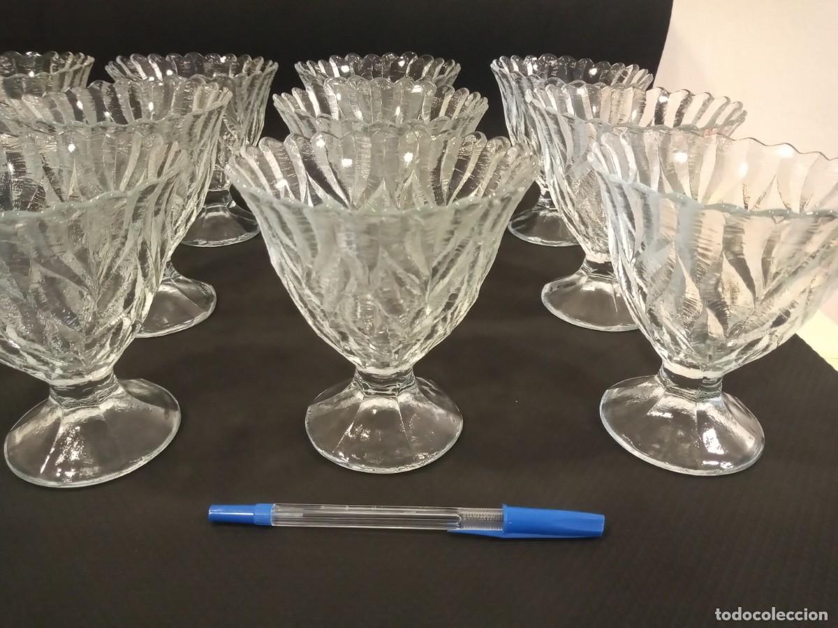 Antig&uuml;edades: SET 12 COPONES DE POSTRE DE CRISTAL TALLADO - Foto 3