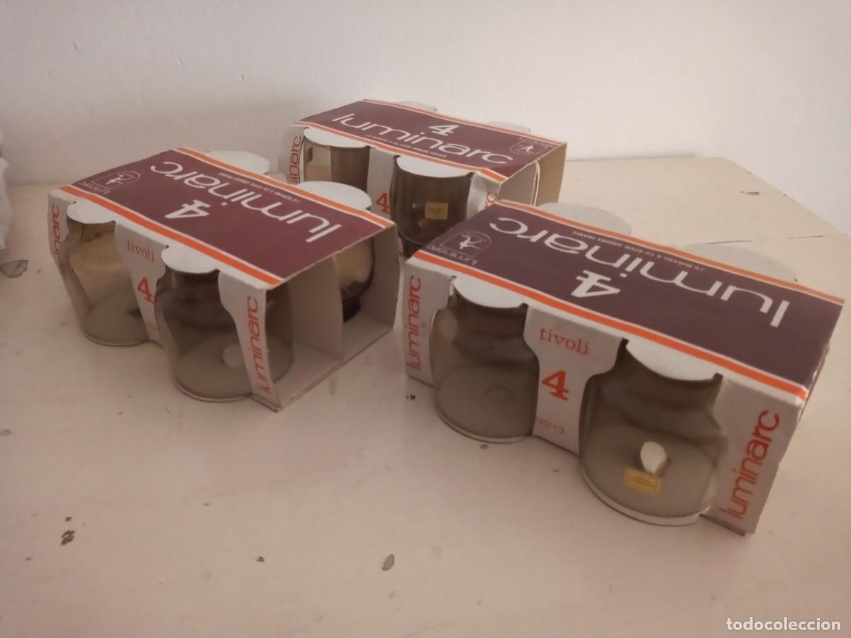 Antig&uuml;edades: SET 12 VASOS VINTAGE LUMINARC TIVOLI 32CL