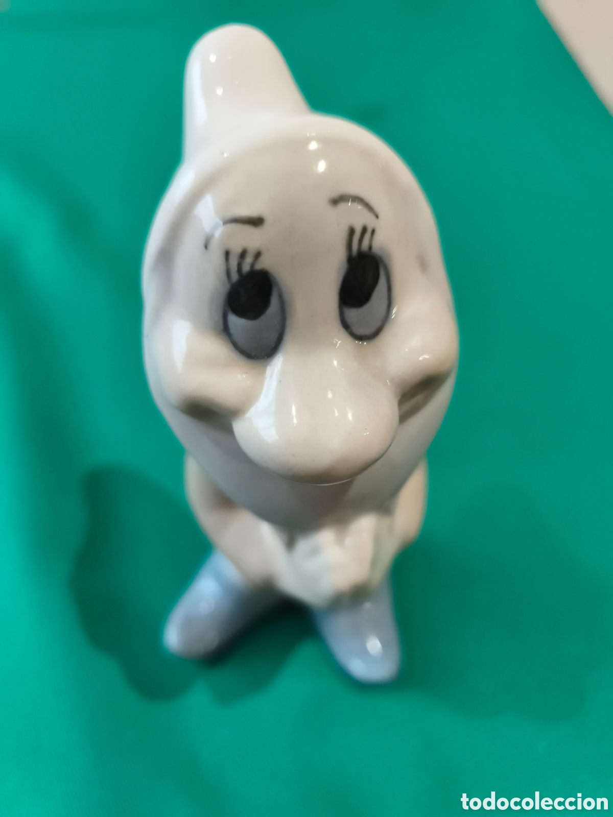 Antig&uuml;edades: Figura Vintage Porcelana Enanito &rdquo;T&iacute;mido&rdquo; - Walt Disney Productions (A&ntilde;os 60/70)