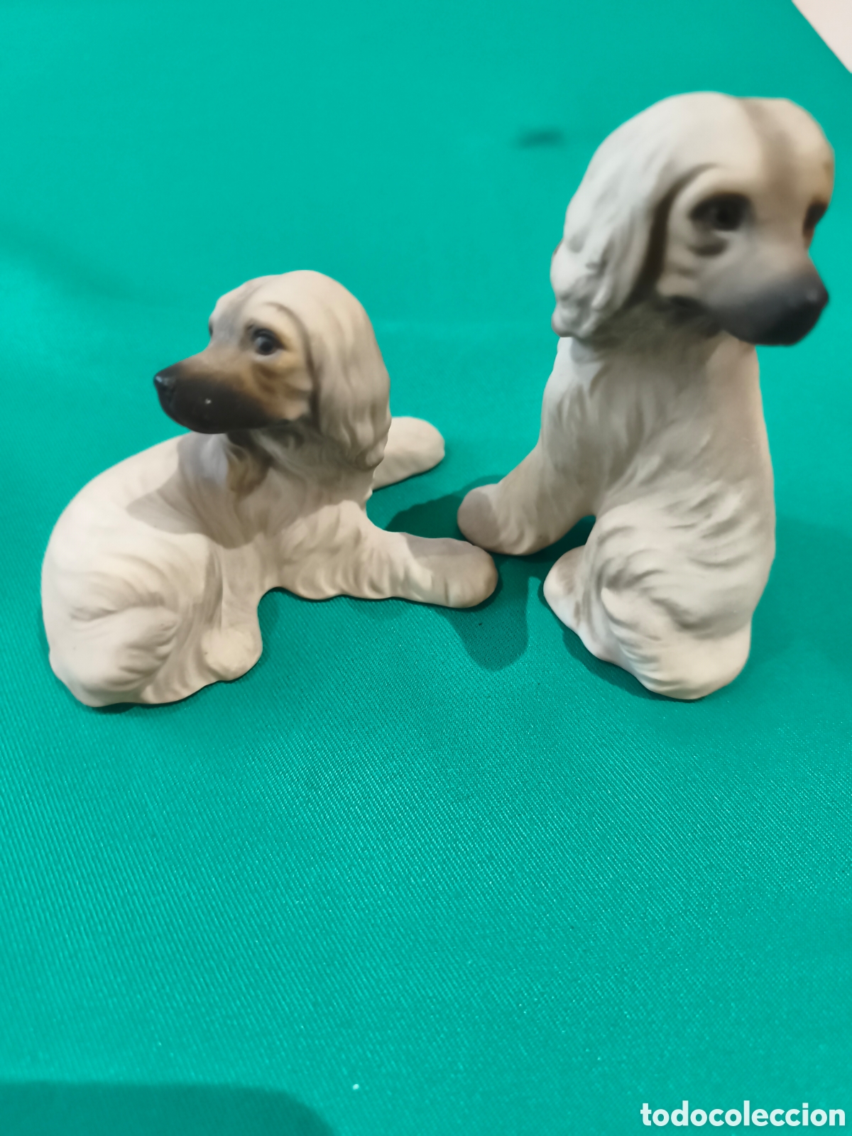 Antig&uuml;edades: Pareja de Figuras Vintage Galgo Afgano - Porcelana Japonesa (A&ntilde;os 60/70)