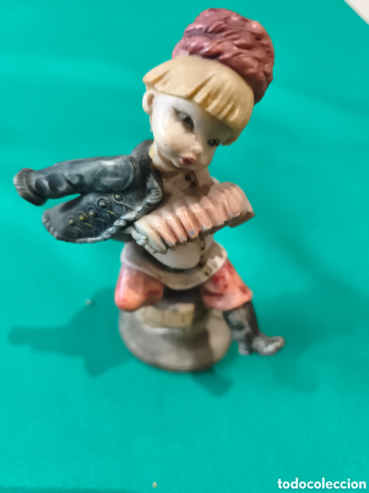 Antig&uuml;edades: Figura Vintage Fontanini / Simonelli N&ordm; 432 - Ni&ntilde;o Ruso con Acorde&oacute;n (Depose Italy