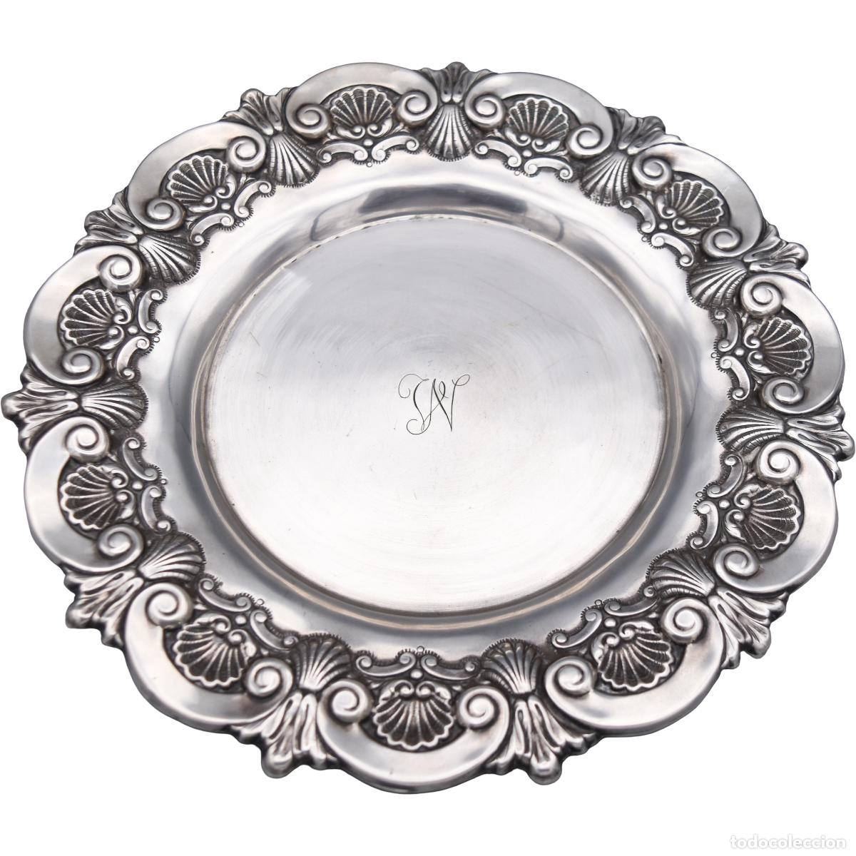 Antiguidades: Bandeja antigua de plata Portuguesa