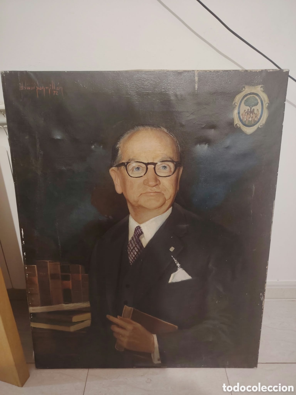 Antig&uuml;edades: Retrato de encargo al reconocido pintor santos vivar san Mill&aacute;n 1972
