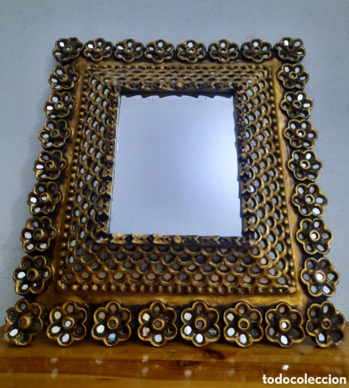 Antig&uuml;edades: Antiguo Espejo Cuzque&ntilde;o Madera y Cristales.