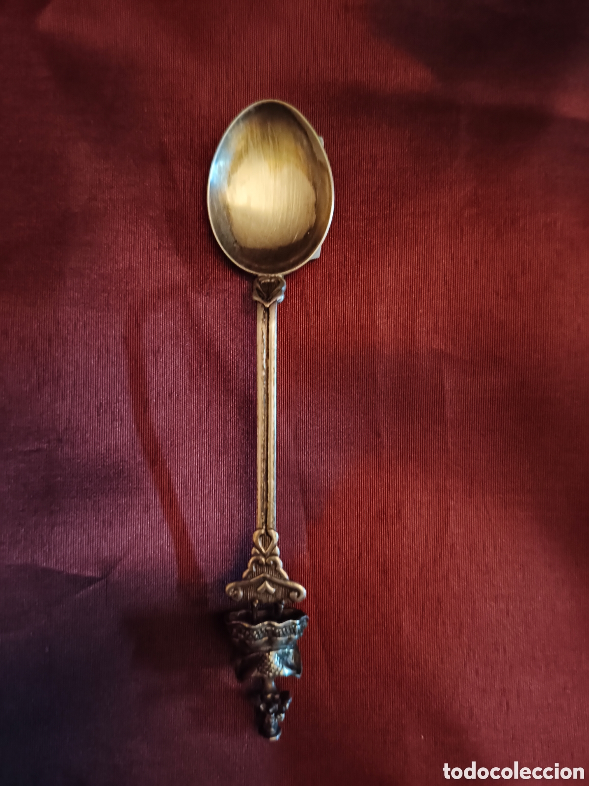 Antig&uuml;edades: LOTE 9 CUCHARILLAS DE COLECCION (6 DE PLATA Y 3 CON BA&Ntilde;O LEER DESCRIPCION)