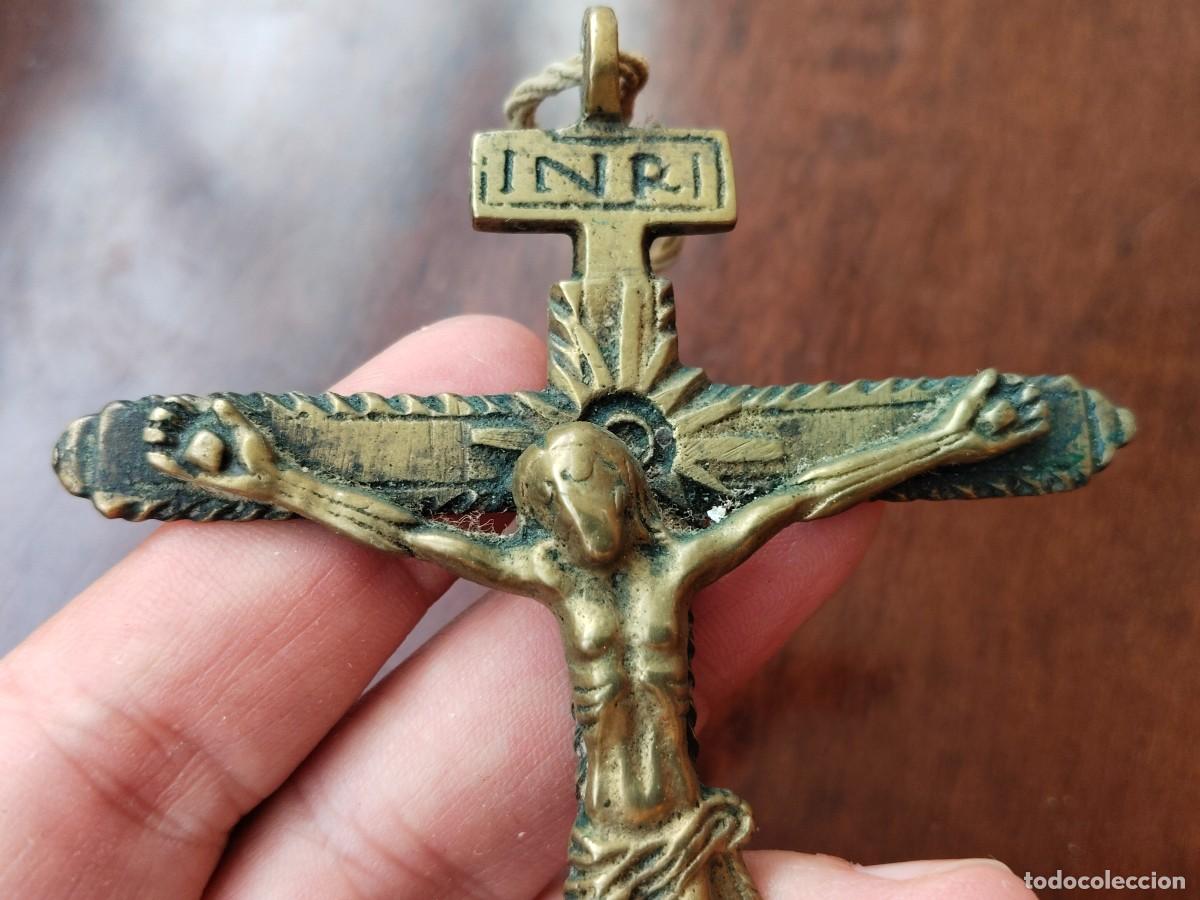 Antig&uuml;edades: Antiguo Crucifijo en Bronce. Ver. - Foto 5