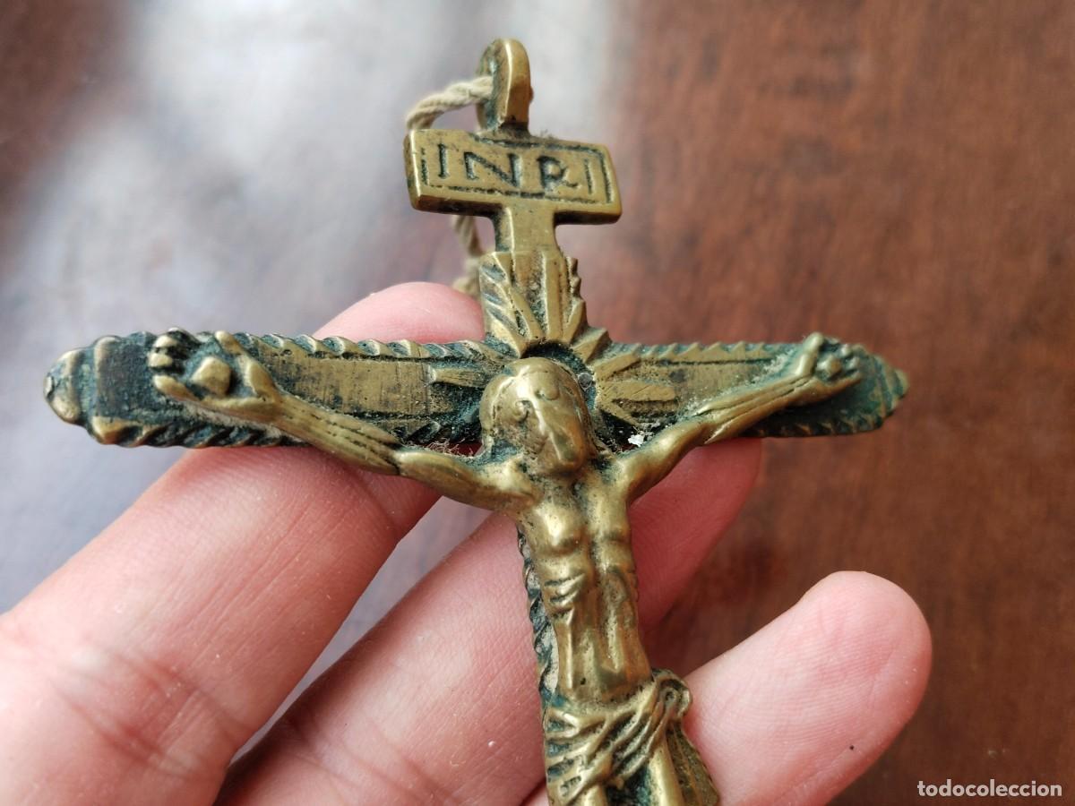 Antig&uuml;edades: Antiguo Crucifijo en Bronce. Ver. - Foto 7
