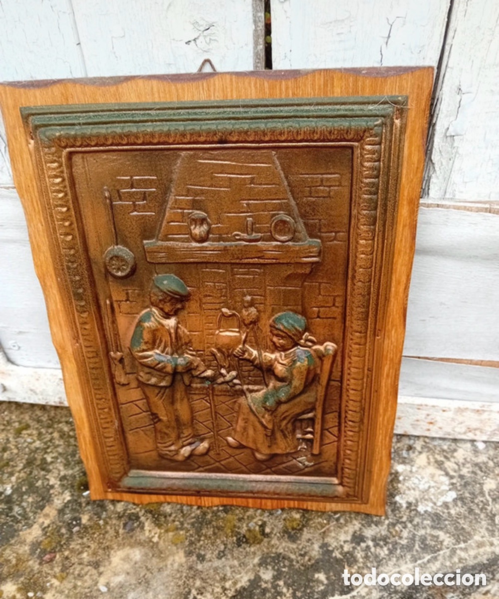 Antig&uuml;edades: Cuadro de cobre repujado - Foto 2
