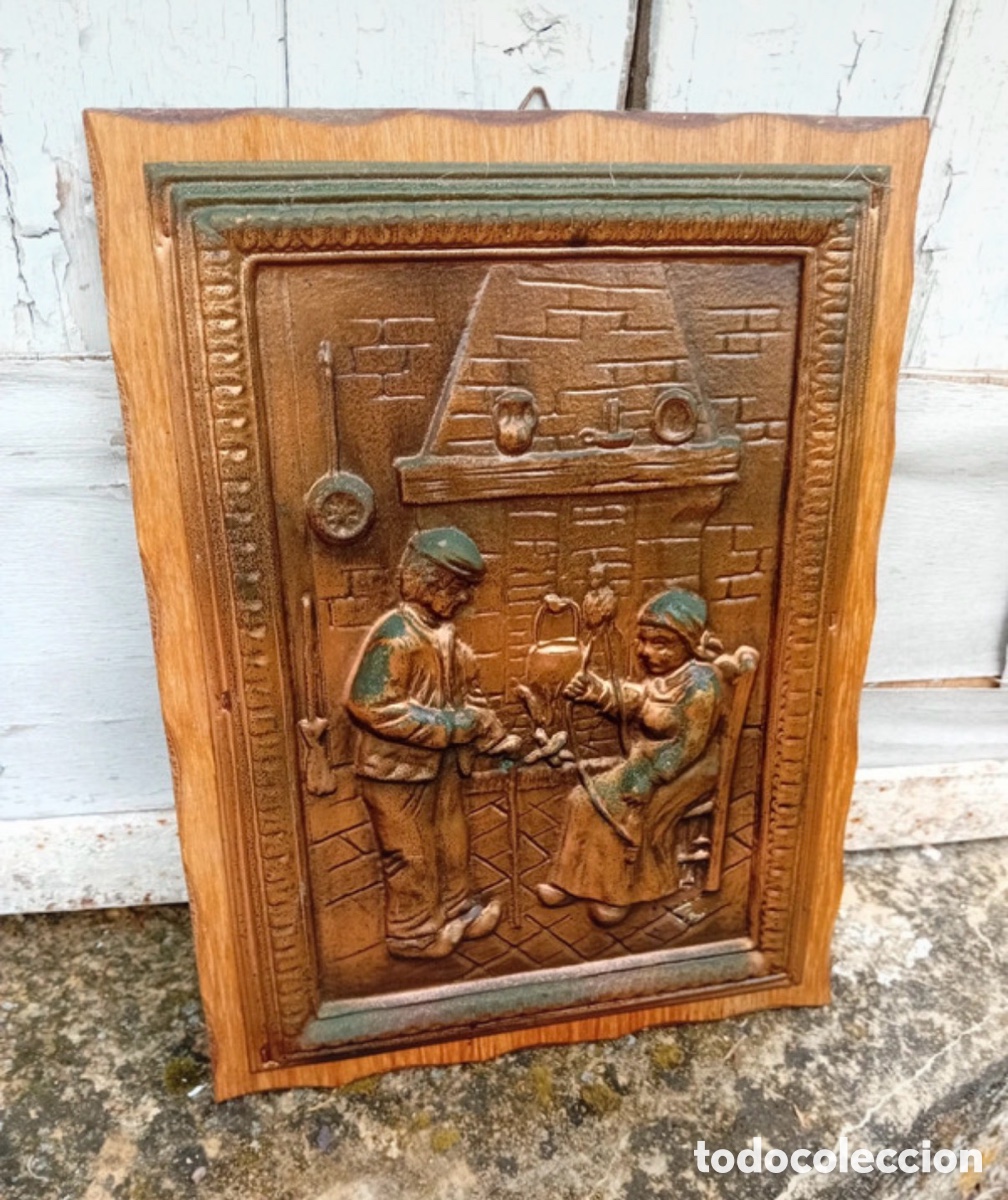 Antig&uuml;edades: Cuadro de cobre repujado - Foto 3