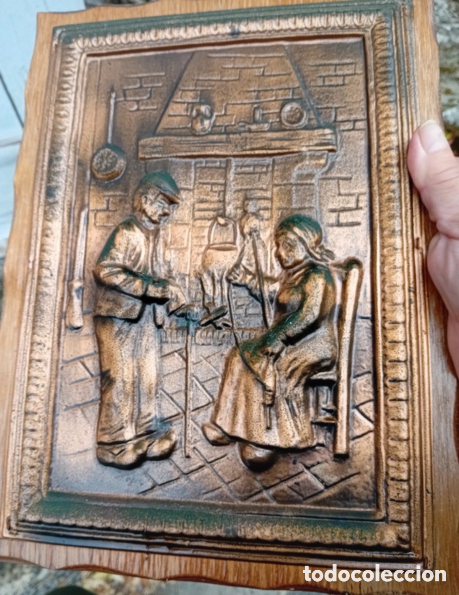 Antig&uuml;edades: Cuadro de cobre repujado - Foto 5