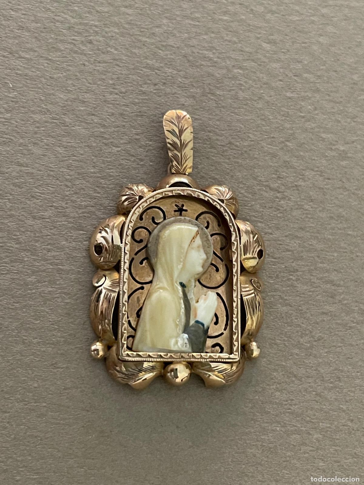 Antiguidades: MEDALLA ANTIGUA DE ORO Y MARFIL - MITAD S. XX