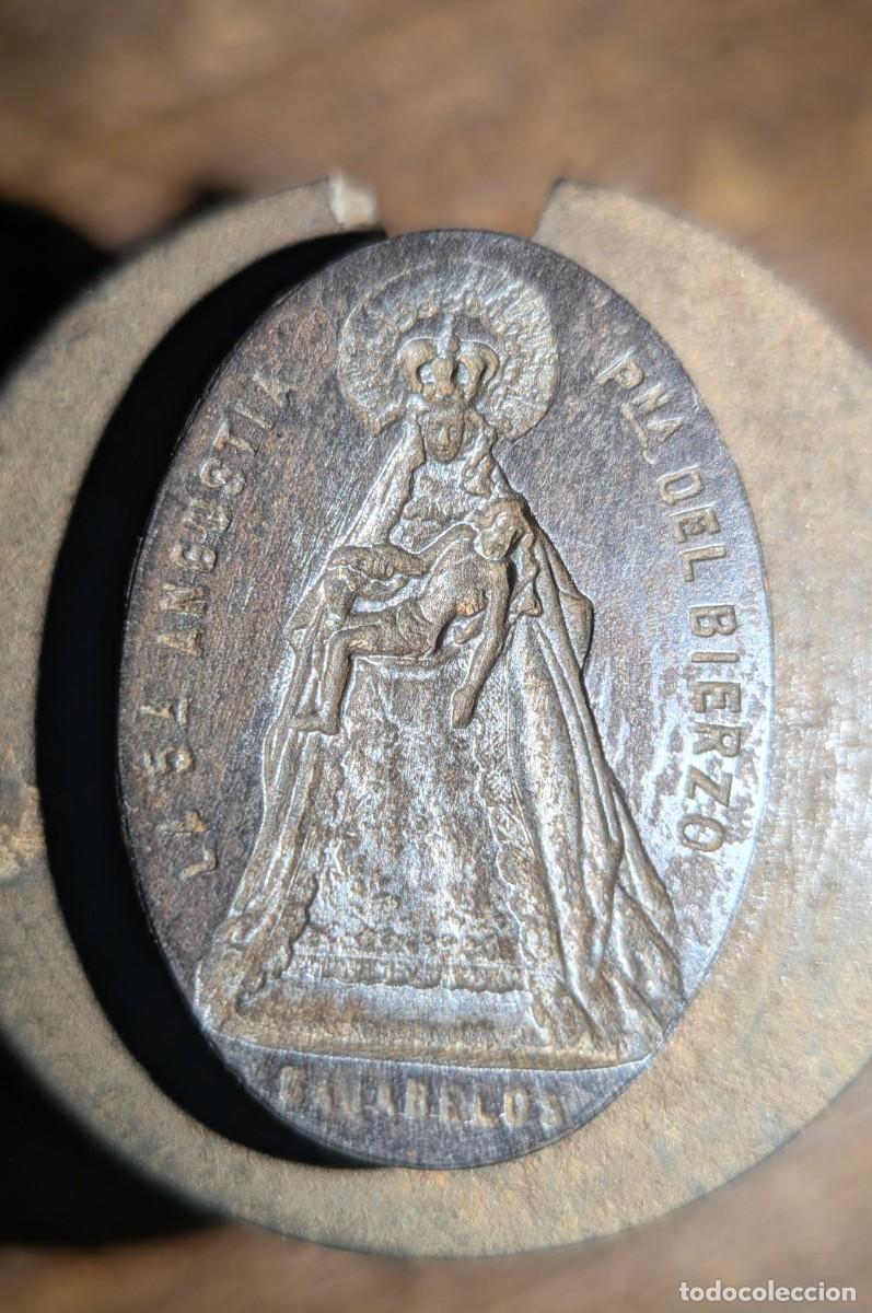 Antig&uuml;edades: CACABELOS. NUESTRA SE&Ntilde;ORA DE LA ANGUSTIA PATRONA DEL BIERZO CU&Ntilde;O DE ACERO PARA MEDALLAS SIGLO XIX