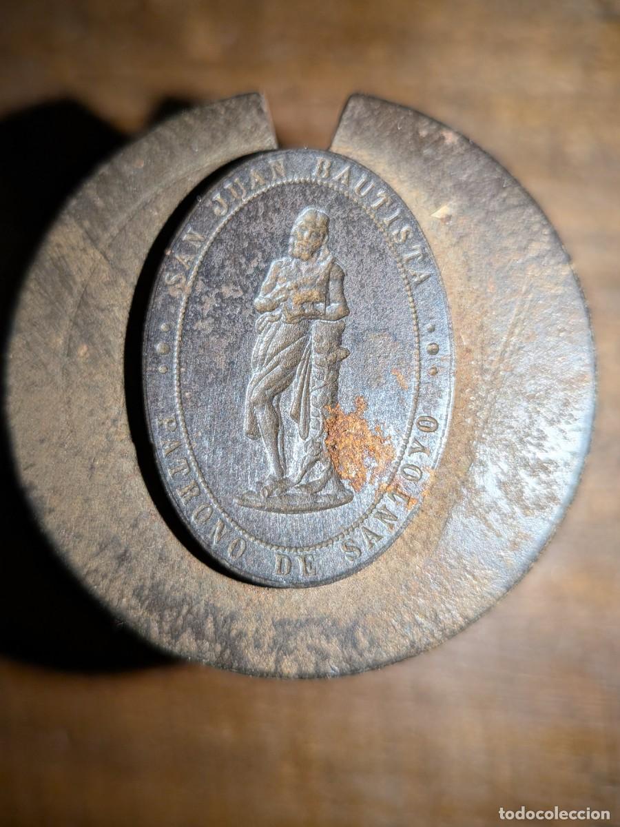 Antig&uuml;edades: SANTOYO. PALENCIA. SAN JUAN BAUTISTA PATRONO DE SANTOYO. CU&Ntilde;O PARA MEDALLAS EN ACERO SIGLO XIX
