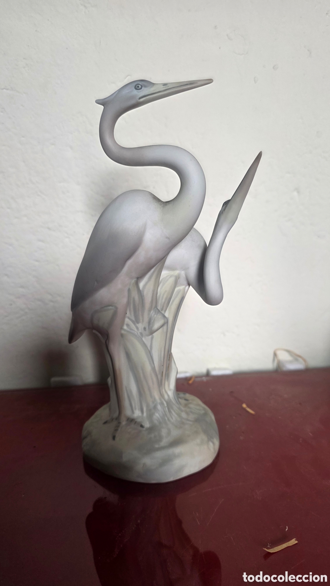 Antig&uuml;edades: Figura garzas porcelana lladro