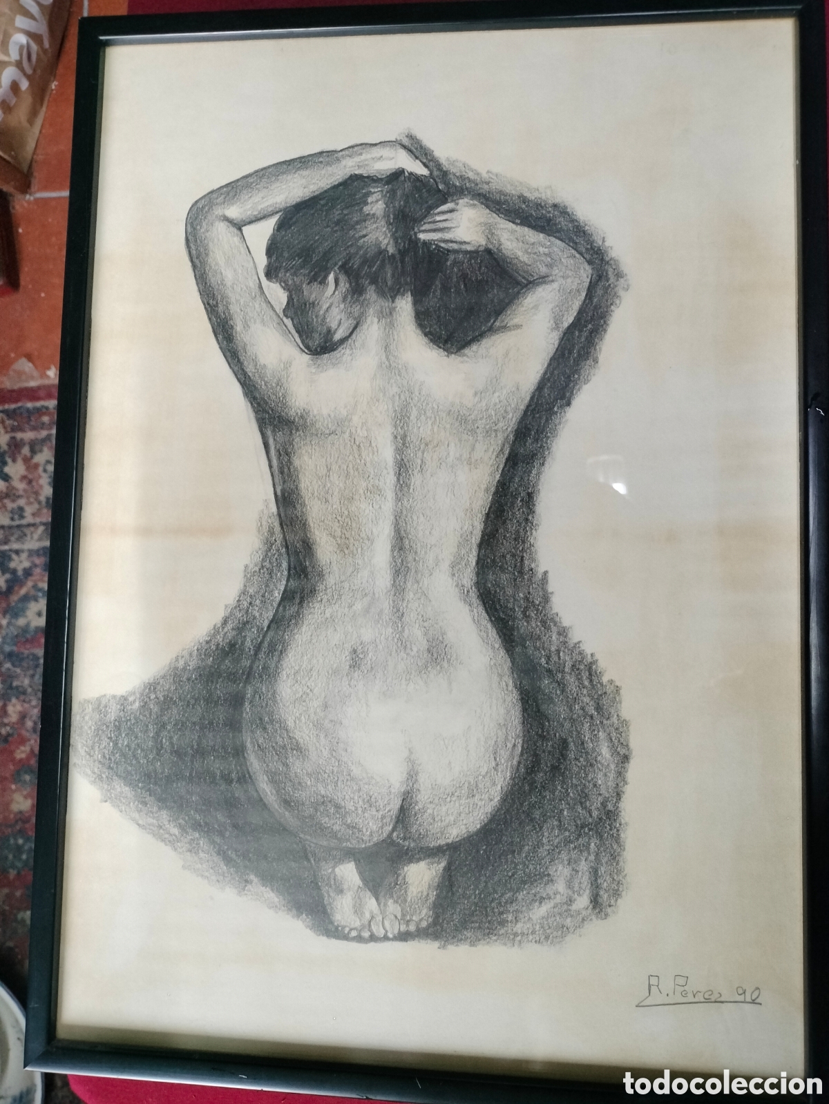Antig&uuml;edades: cuadro Carboncillo firmado - Foto 2