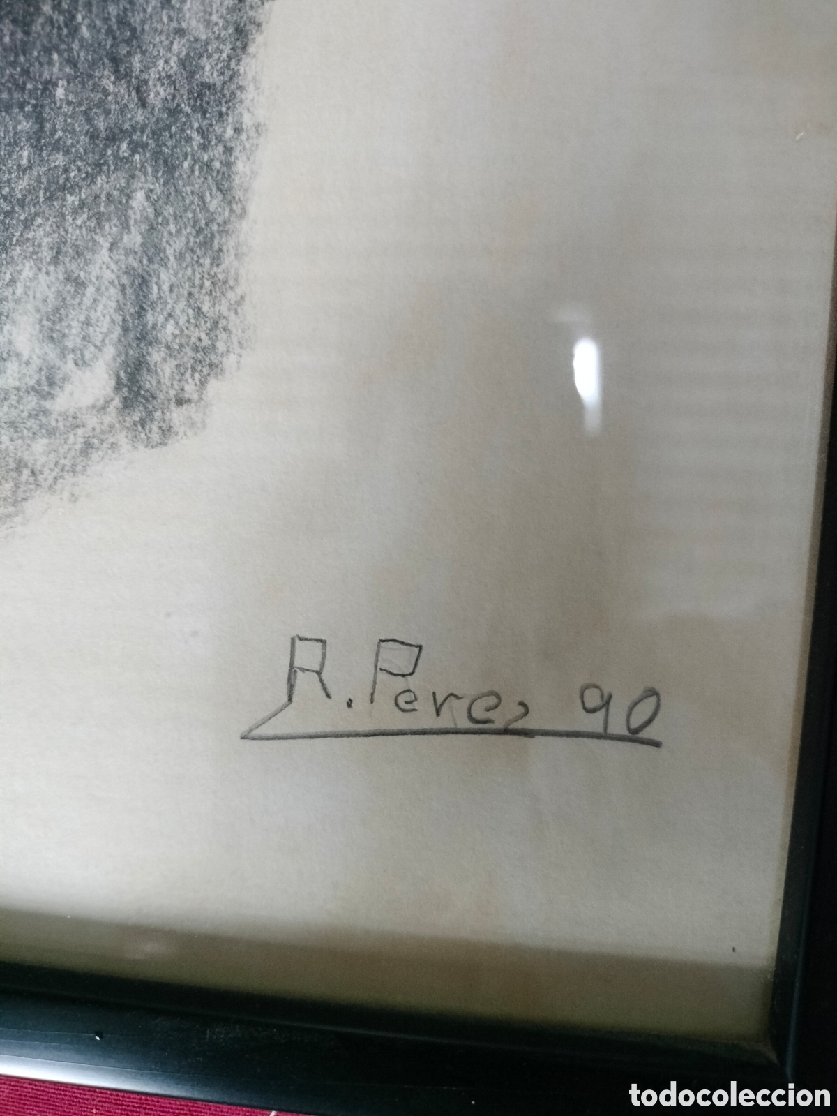 Antig&uuml;edades: cuadro Carboncillo firmado - Foto 3