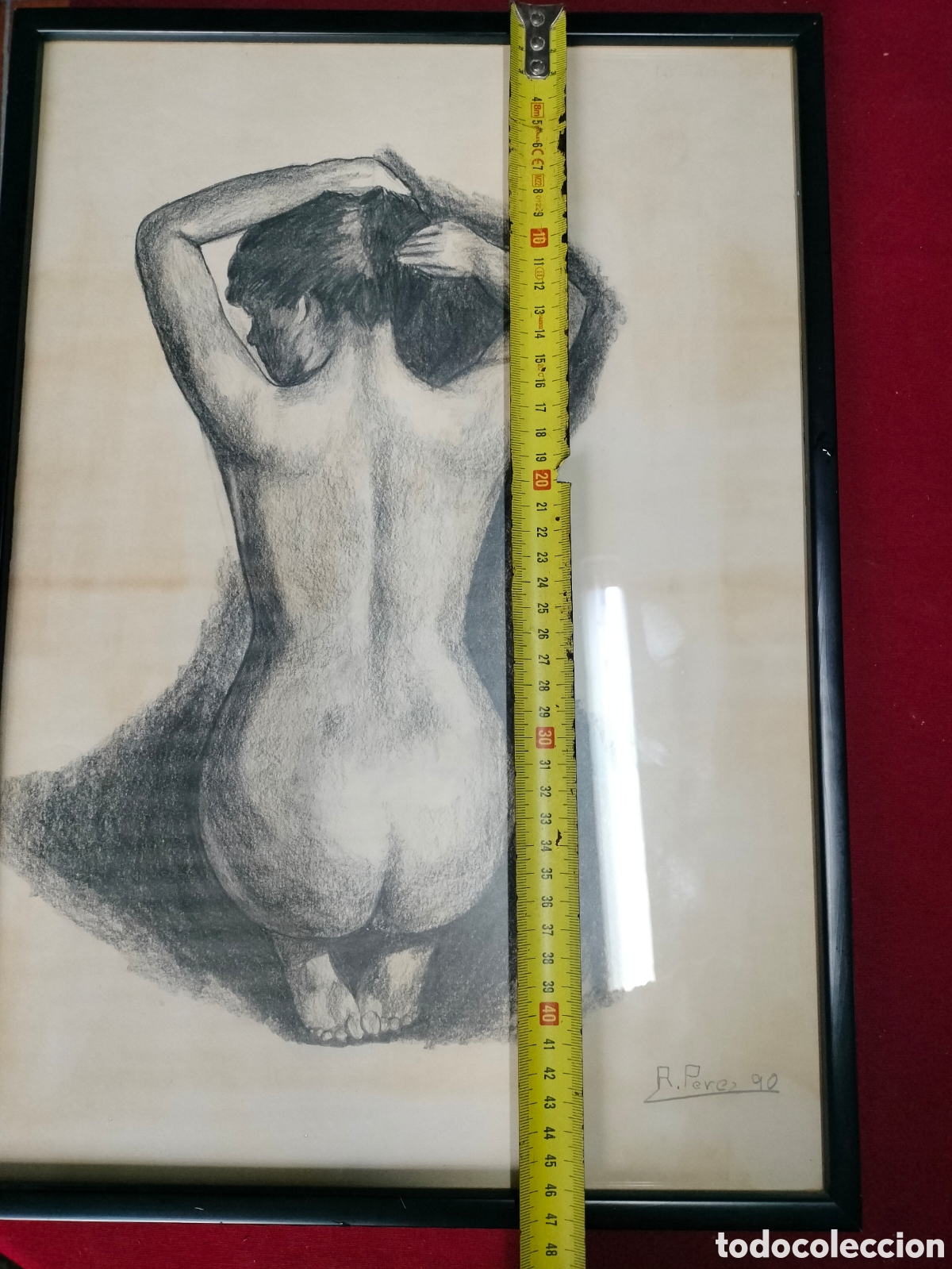 Antig&uuml;edades: cuadro Carboncillo firmado - Foto 4