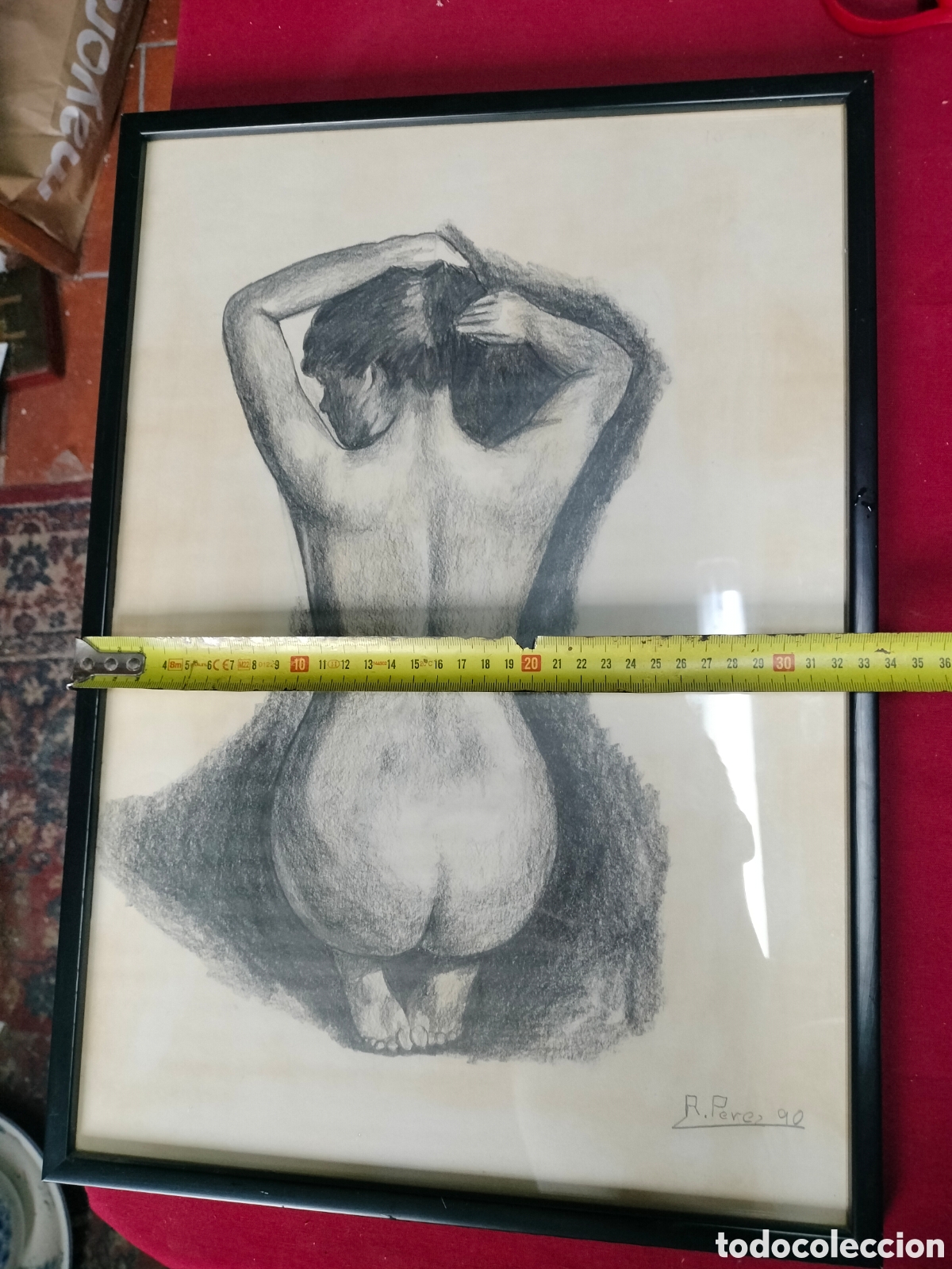 Antig&uuml;edades: cuadro Carboncillo firmado - Foto 5