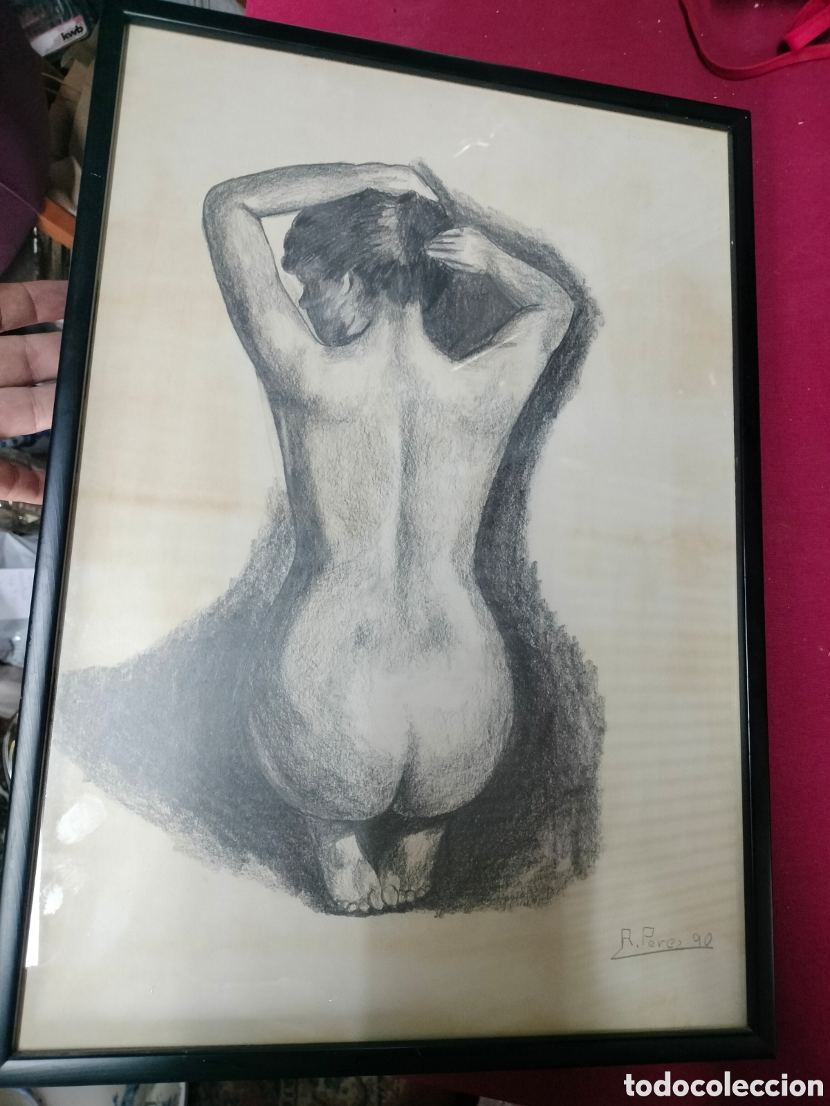 Antig&uuml;edades: cuadro Carboncillo firmado - Foto 1