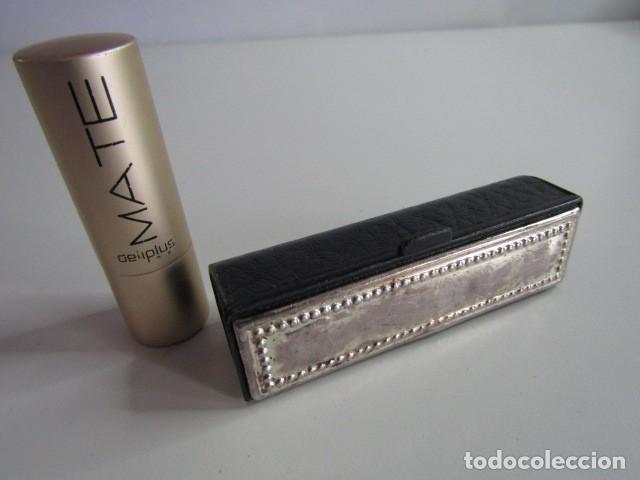 Antig&uuml;edades: PRECIOSO ESTUCHE LAPIZ LABIOS CON PLACA PLATA DE LEY Y ESPEJO VINTAGE S.XX